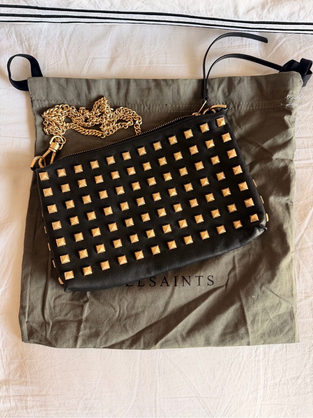 ALLSAINTS Eve Studded Leather Crossbody Bag - Picture 4 of 10